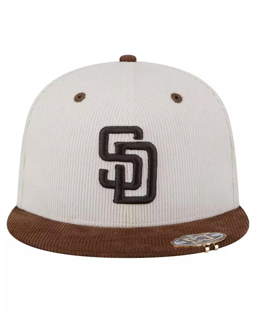 New Era Men's Cream/Brown San Diego Padres Two-Tone Corduroy 59FIFTY Fitted Hat 2