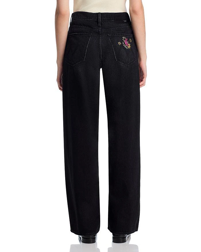 MOTHER The Spinner Sneaker Wide Leg Jeans in Black Magic 3