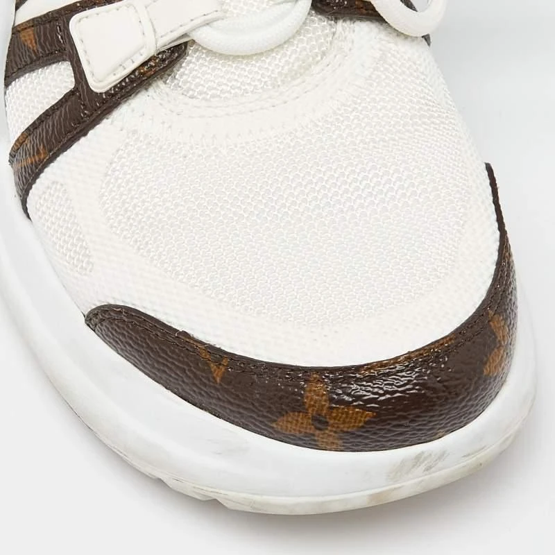 Louis Vuitton Louis Vuitton White Mesh and Monogram Canvas Archlight Sneakers Size 37 7