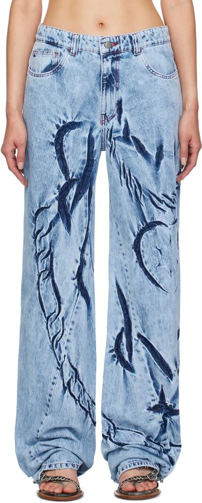 Masha Popova Blue Boyfriend Spiral Chains Jeans 1