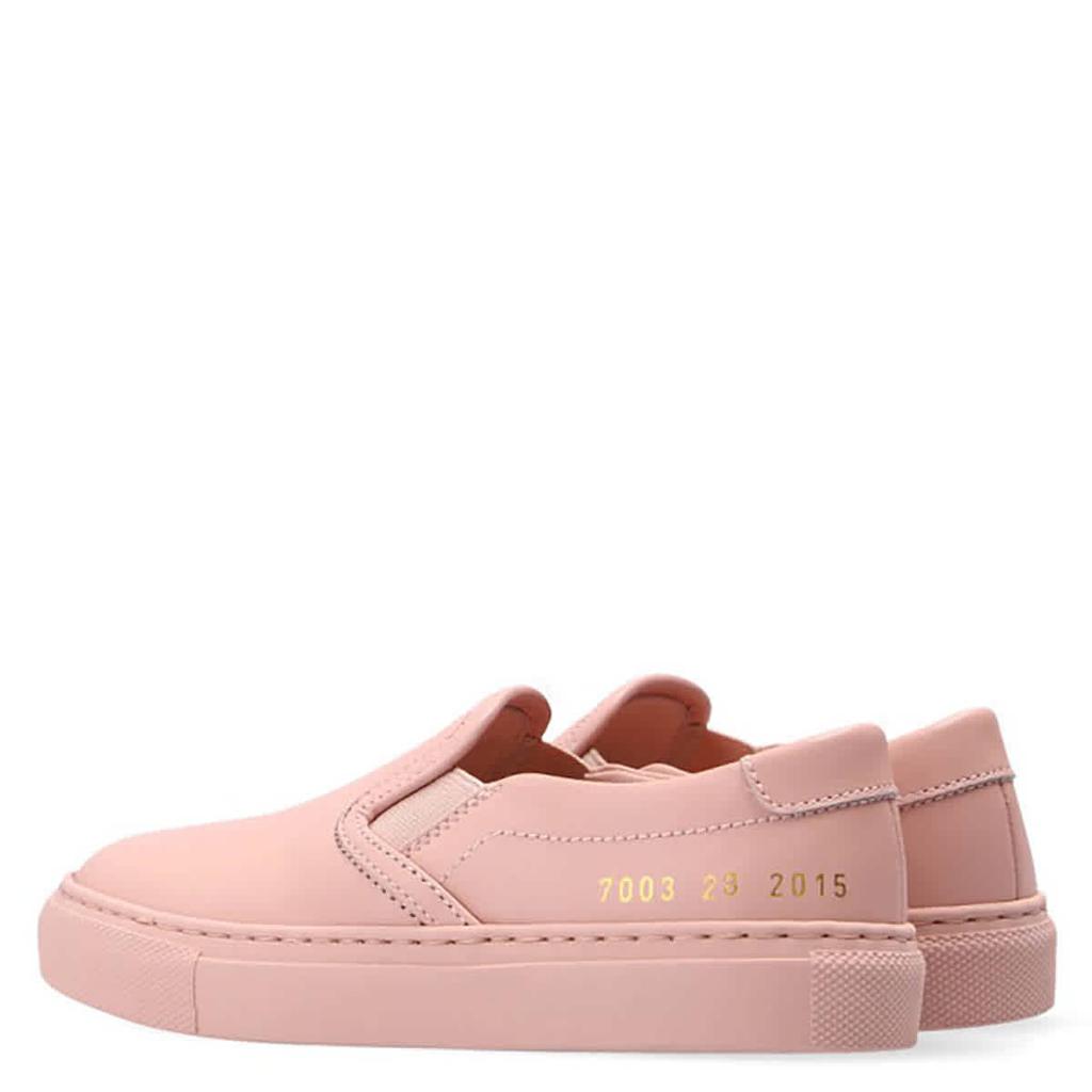 Common Projects Kids Pink Leather Slip On Sneakers