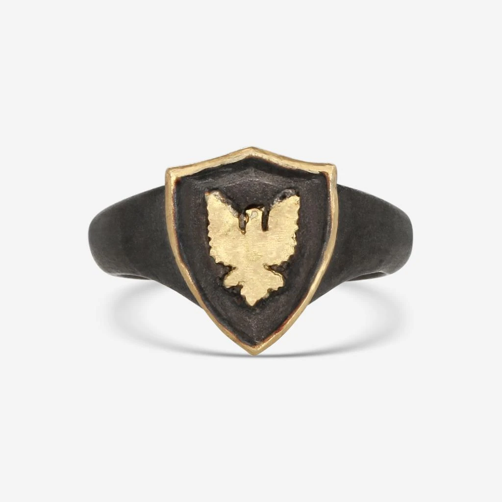Armenta Armenta Romero 18K Yellow Gold
Blackened Sterling Silver Signet Ring Sz. 10.5 17981