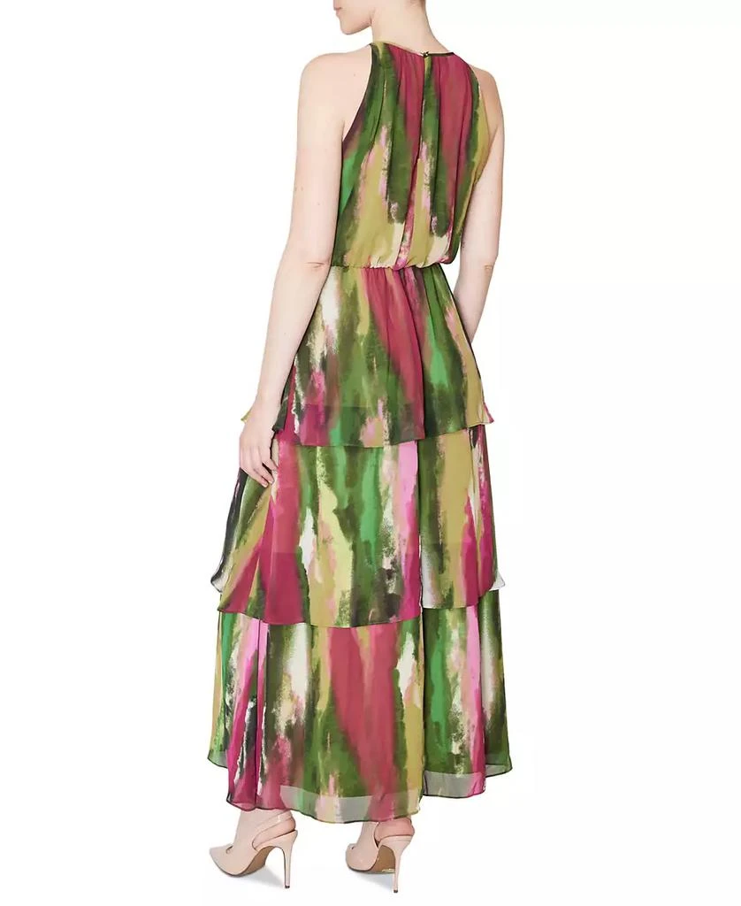 Donna Ricco Women's Printed Sleeveless Tiered Maxi Dress 2
