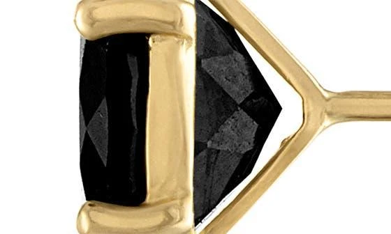 FUZION CREATIONS Round Black Sapphire Stud Earrings 2