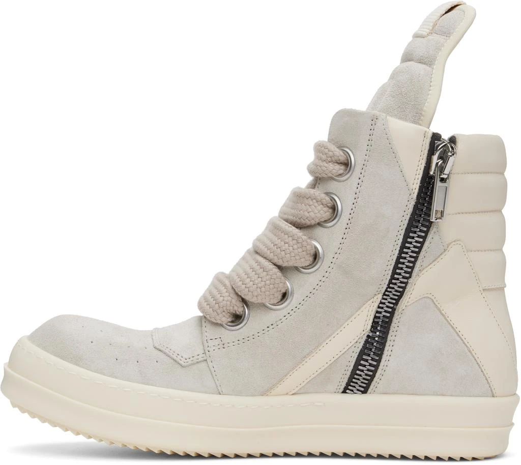 Rick Owens Gray & Off-White Hollywood Jumbolace Geobasket Sneakers 3