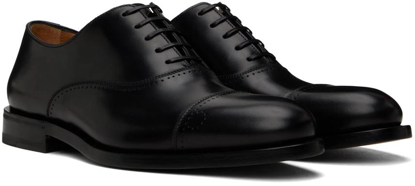 Salvatore Ferragamo Black Giovanni Oxfords 4
