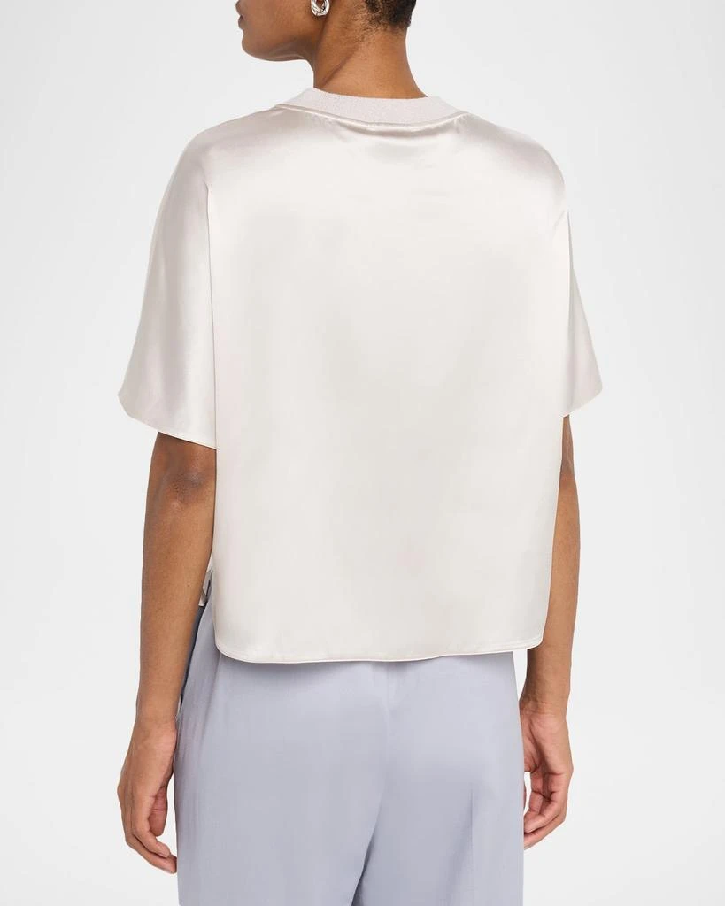 Peserico Shiny Rib-Trim Crewneck T-Shirt 3