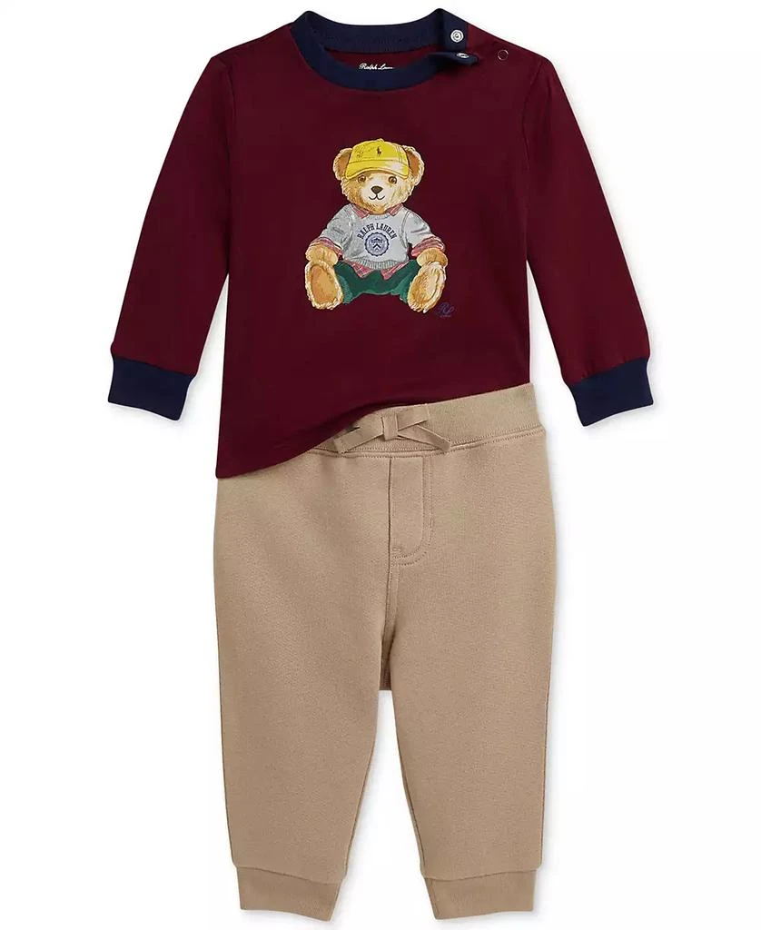 Ralph Lauren Baby Boys Long-Sleeve Tee 
Fleece Jogger Set