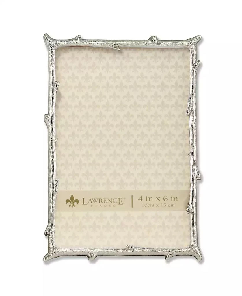 Lawrence Frames Silver Metal Picture Frame with Natural Branch Design - 4" x 6"