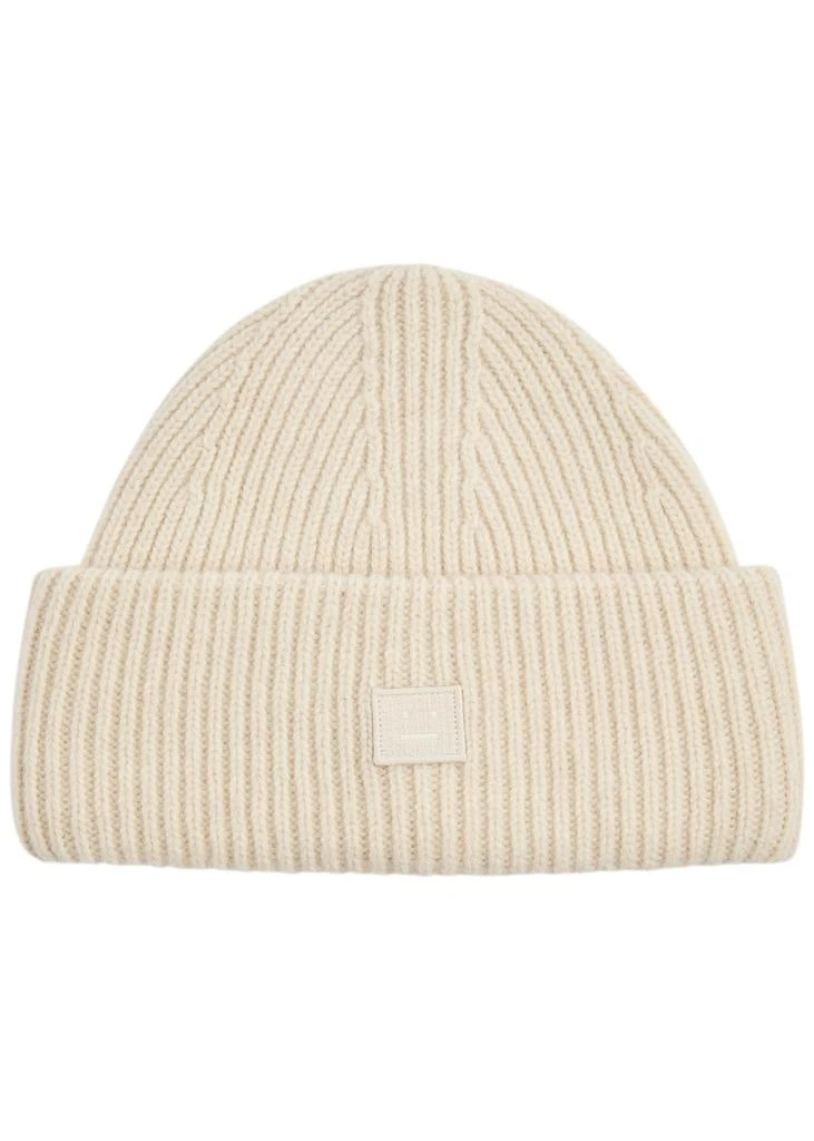 Acne Studios Logo ribbed wool beanie 1