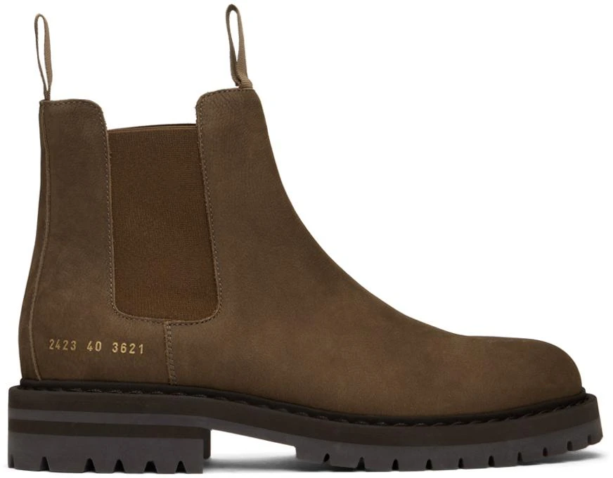 Common Projects Brown Suede Chelsea Boots 1