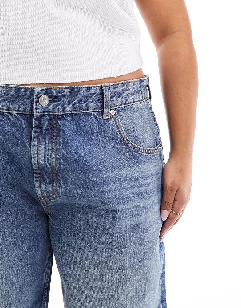 ASOS ASOS DESIGN Curve  baggy  jeans in mid blue 5