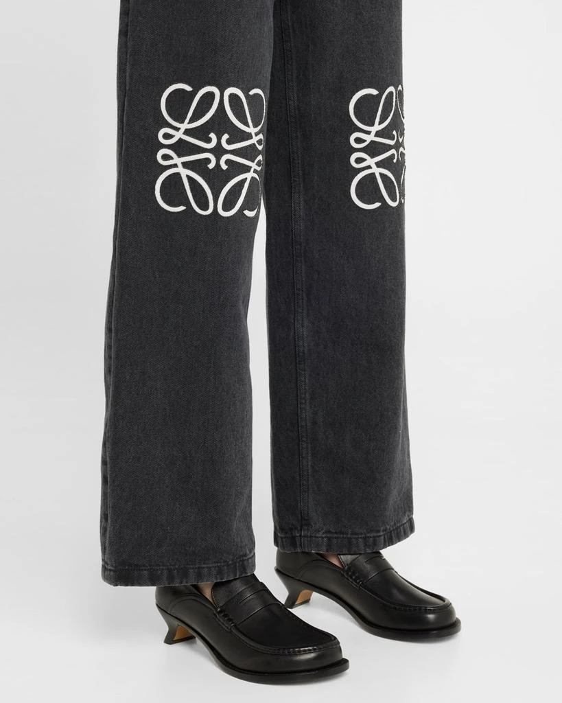 Loewe Campo Leather Kitten Penny Loafers 2