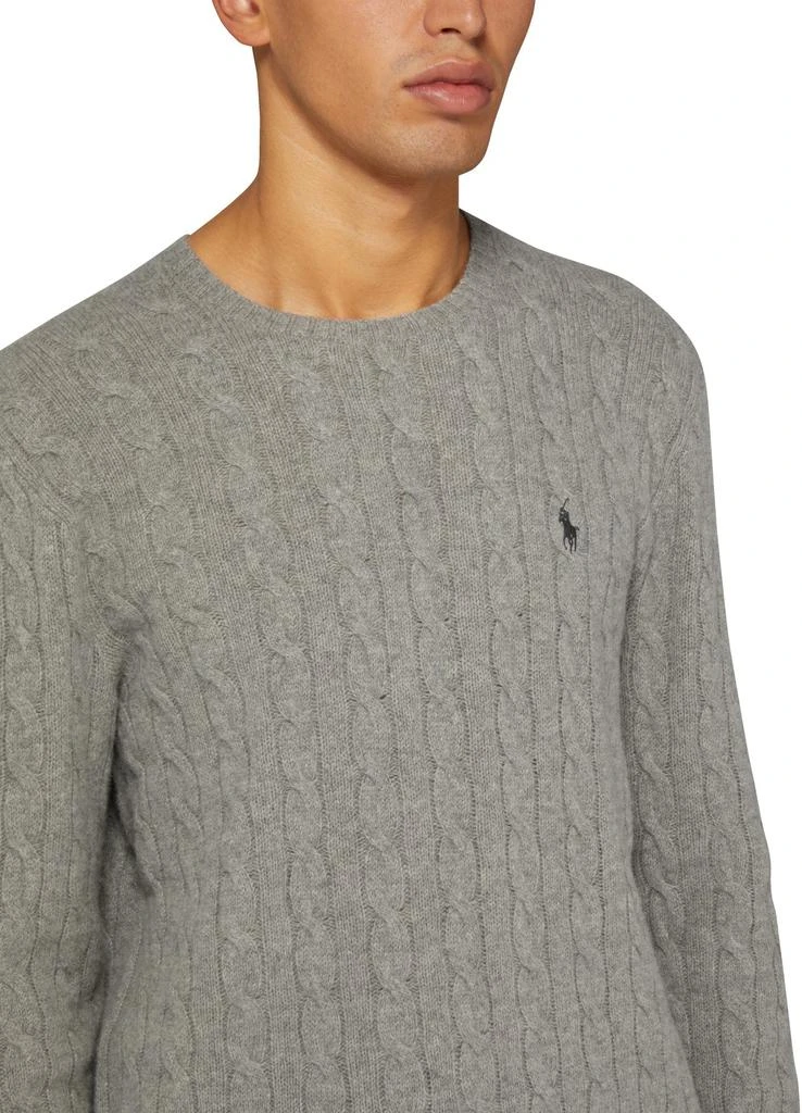 POLO RALPH LAUREN Round-neck cable knit sweater with logo 4