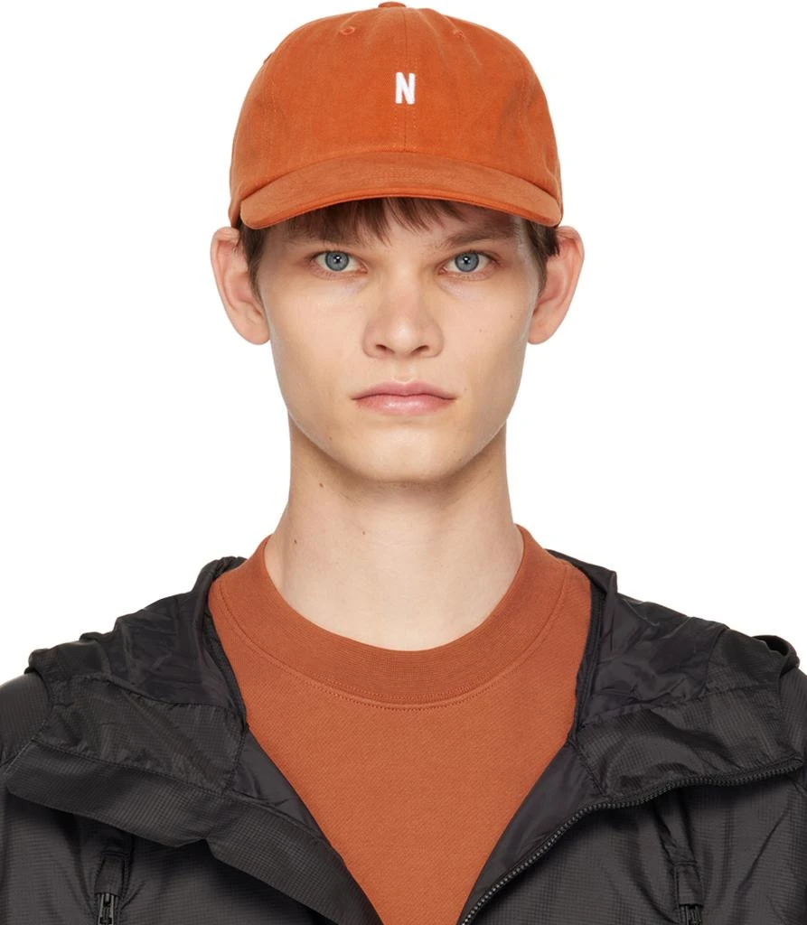 Norse Projects Orange Twill Sports Cap 1