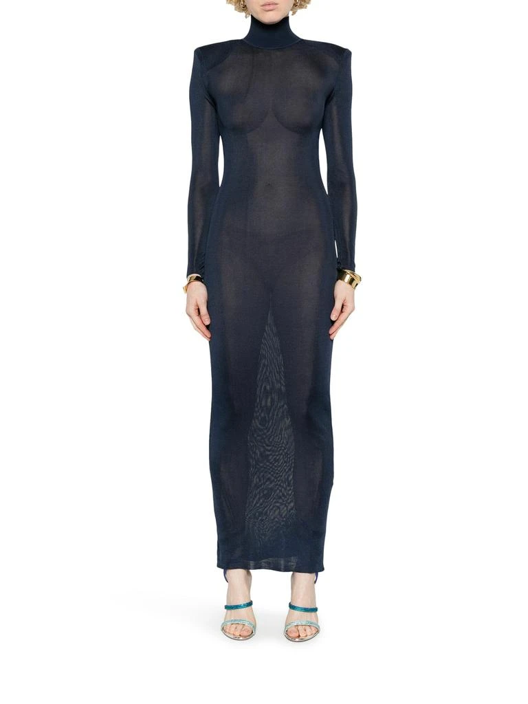 Self Portrait LONG DRESS IN TRANSPARENT FABRIC 2