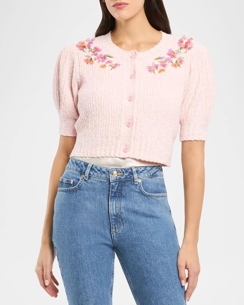 Cinq a Sept Millicent Trailing Flower Cropped Cardigan 3