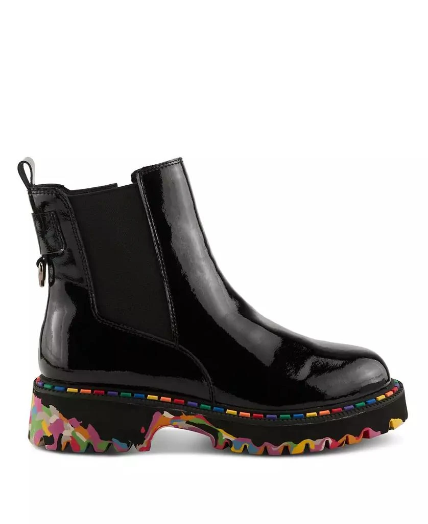 Spring Step Rager Glossy Waterproof Leather Rain Boot with Artistic Outsole and Elastic Side Panels 5