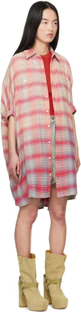 R13 Pink Plaid Oversized Boxy Shirt Minidress 2