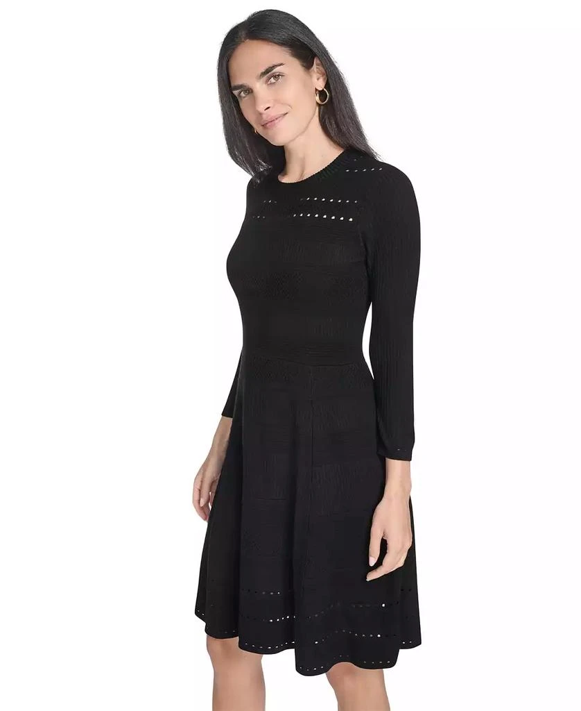 Jessica Howard Petite Textured Ottoman Fit and Flare Dress 2