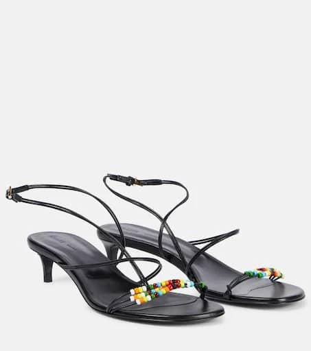 Khaite Loop 35 beaded leather sandals 1