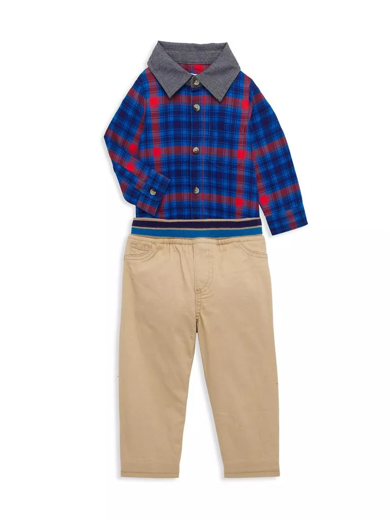 Rockets of Awesome Baby Boy's Plaid Shirt & Pants Set 1