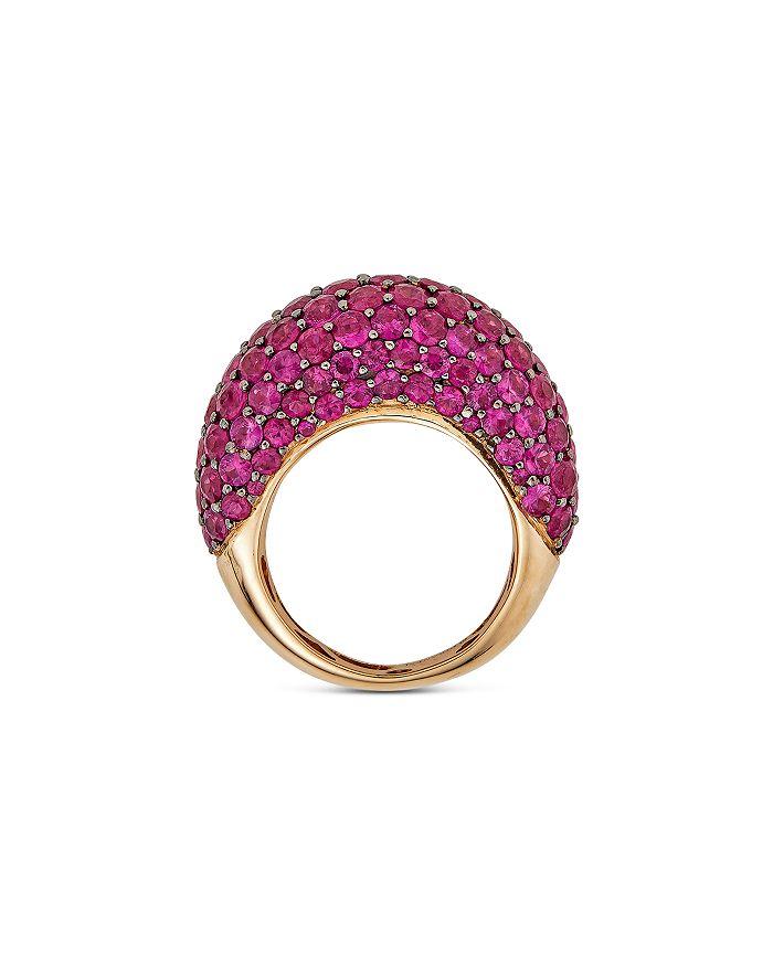Piranesi 18K Rose Gold Dome Pink Sapphire Pavé Large Statement Ring