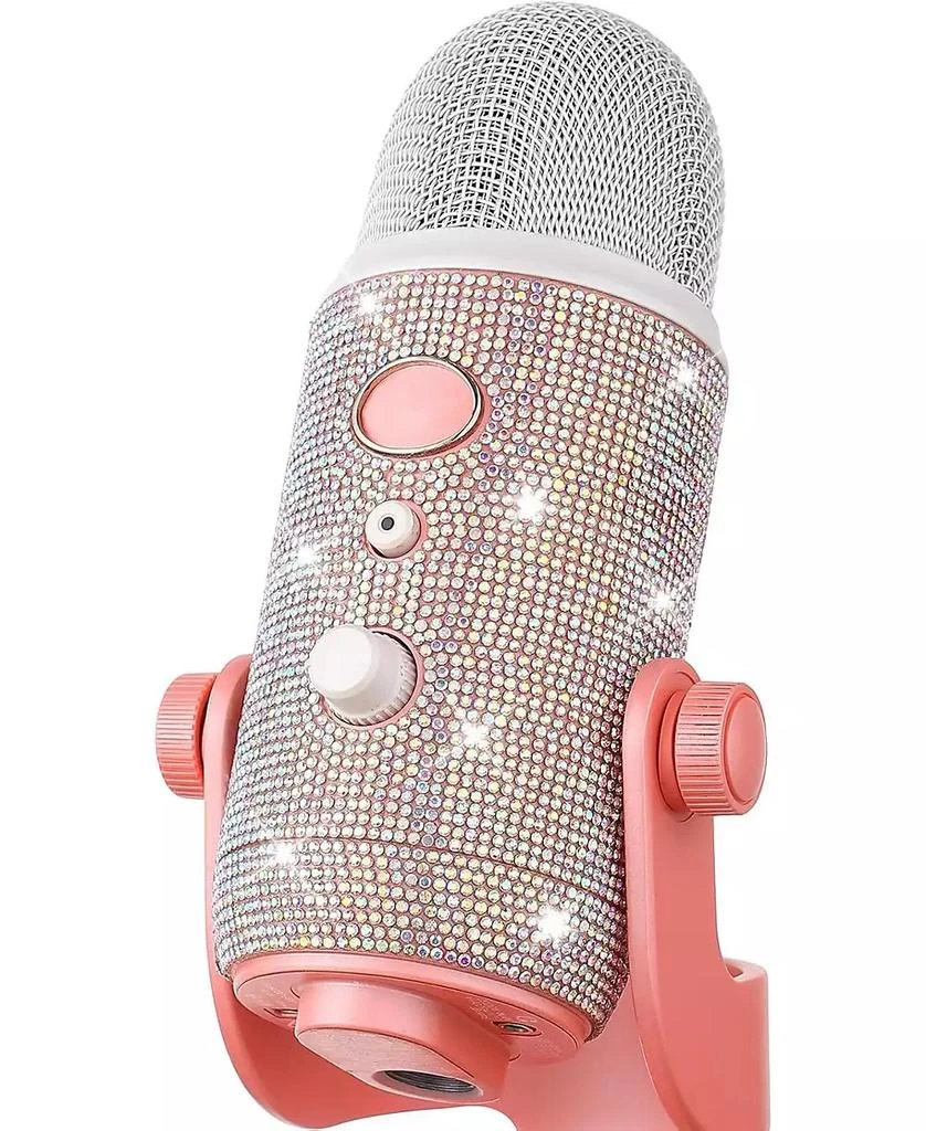 ZealSound Blue Yeti Bling Sticker, Rhinestone Crystal Diamond DIY Decoration Shiny Skin Cover for Yeti 
Yeti Pro Microphones (Silver