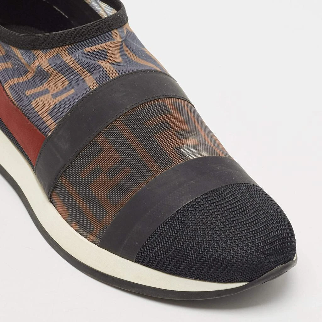 Fendi Fendi Multicolor Zucca Mesh And Leather Colibri Slip On Sneakers Size 39 7