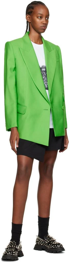 Alexander McQueen Green Double-Breasted Blazer 4