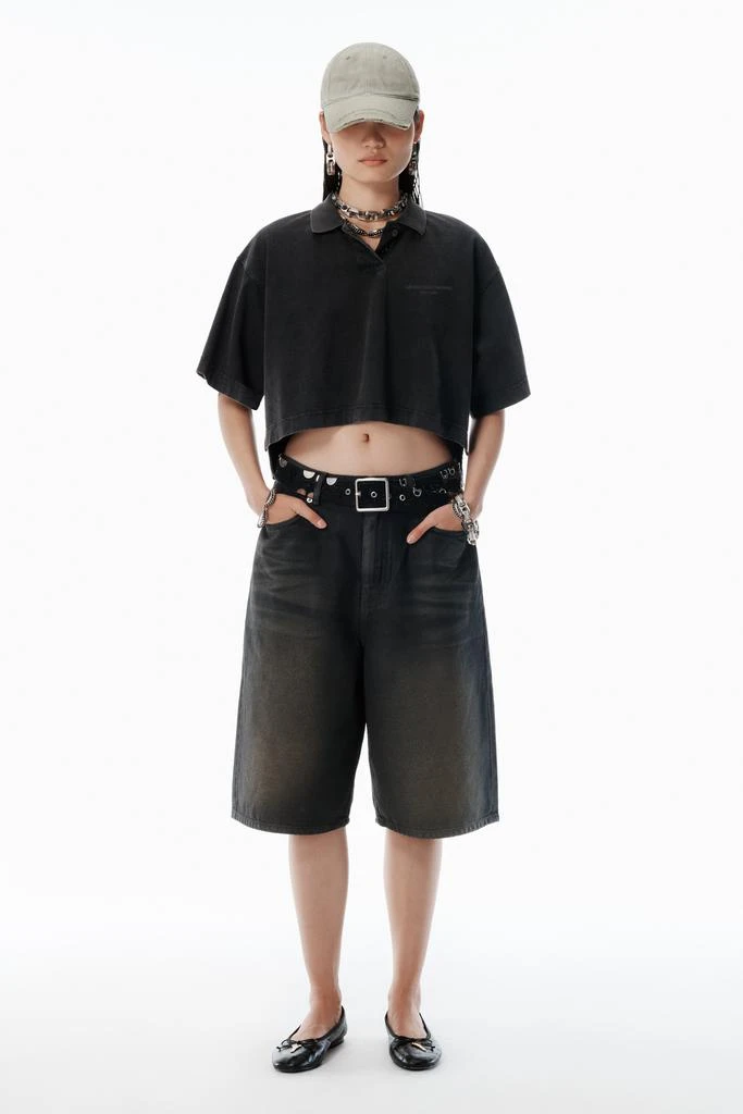 Alexander Wang Black Logo Cropped Jersey Tee 5
