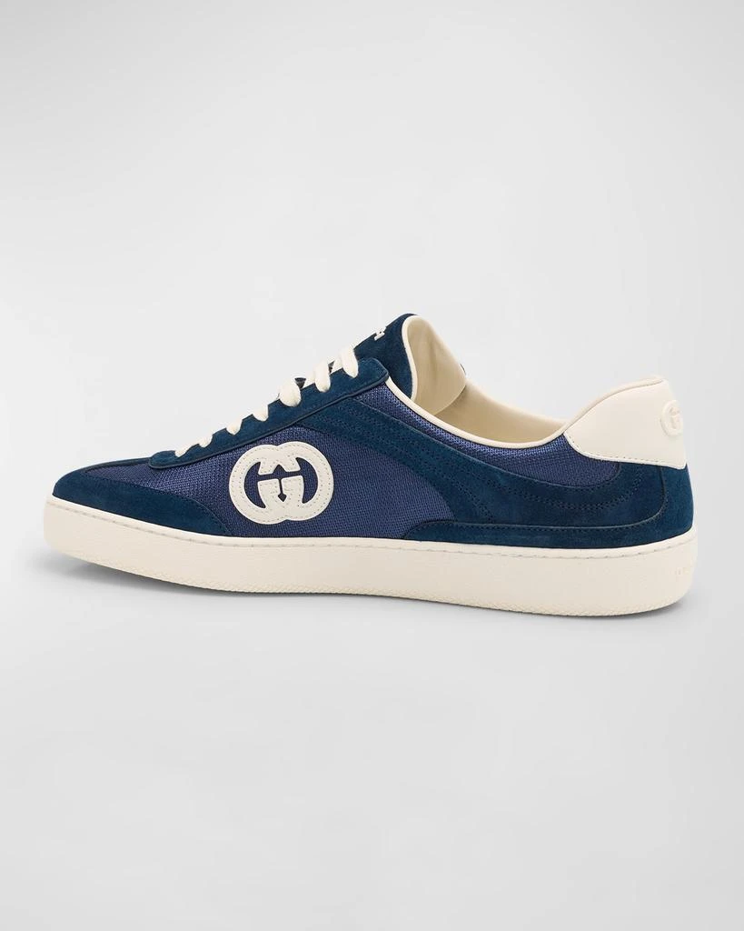 Gucci Men's G75 Canvas and Suede T-Toe Low-Top Sneakers 4