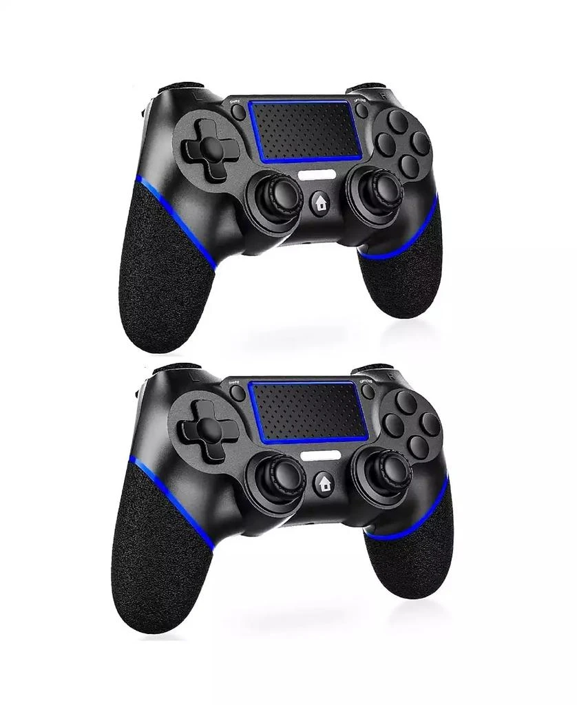 NBCP Pack Wireless PS4 Controllers, Motion Sensing, Non-Slip Grip, Built-in Speaker & 3.5mm Audio Jack - Compatible with PS4 Console