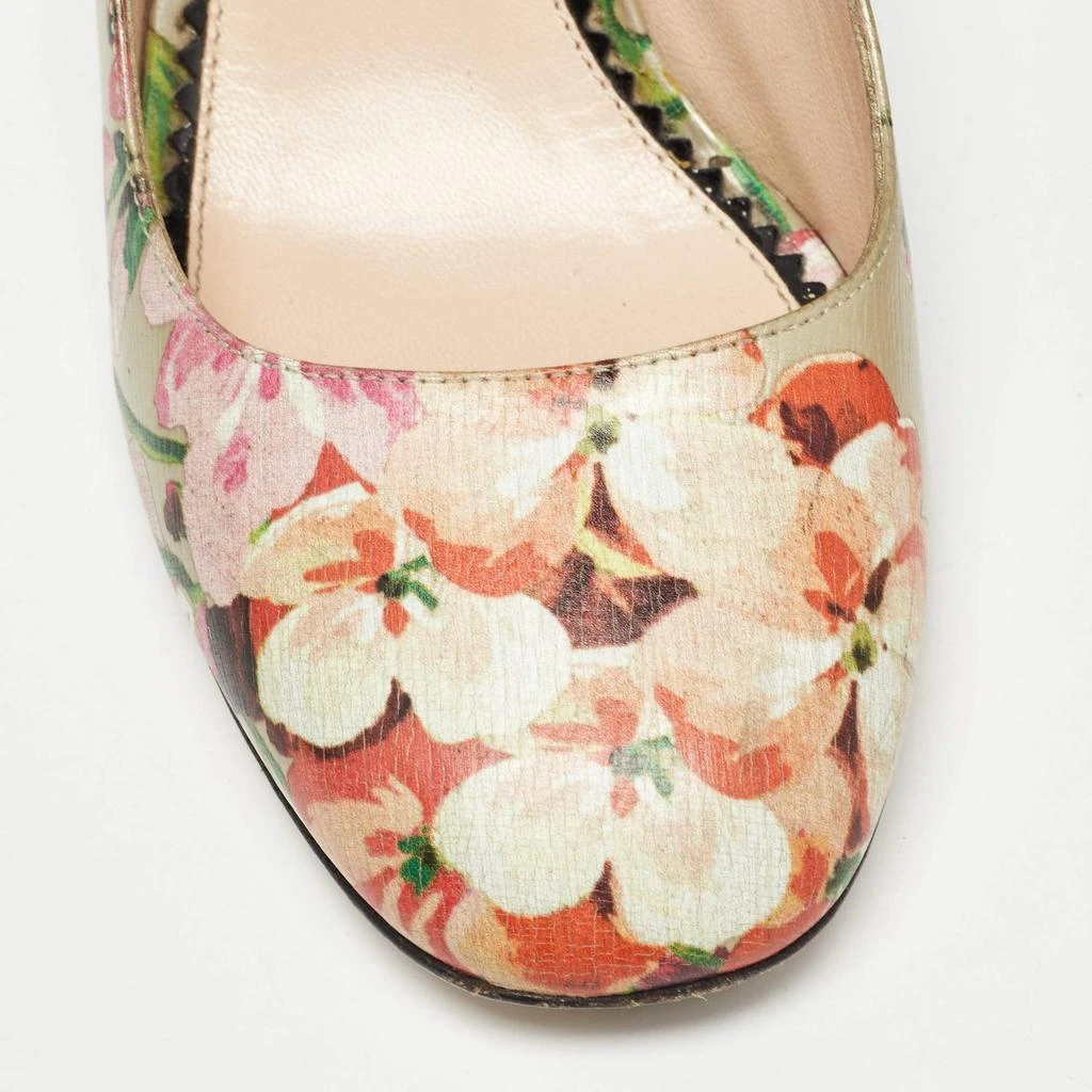 Gucci Gucci Multicolor Leather Bloom Print Round Toe Pumps Size 36 7