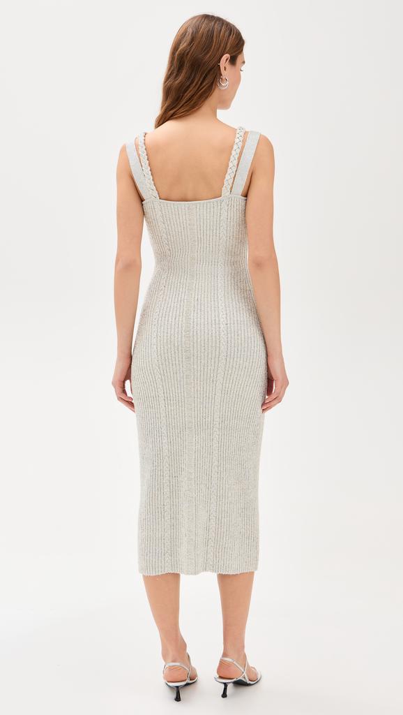 AMUR Indiyah Metallic Knit Midi Dress