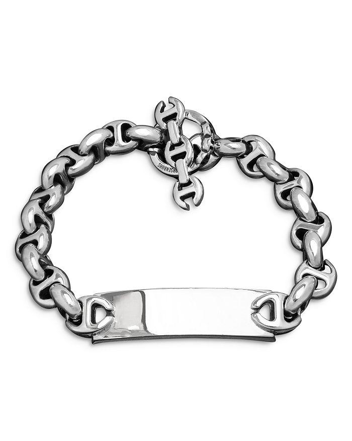 Hoorsenbuhs Men's Sterling Silver Heritage ID Plate Toggle Bracelet