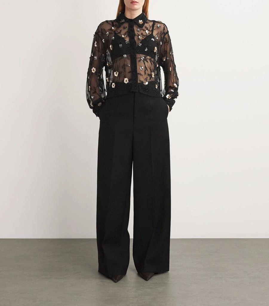 Claudie Pierlot Tulle Embellished Shirt 2