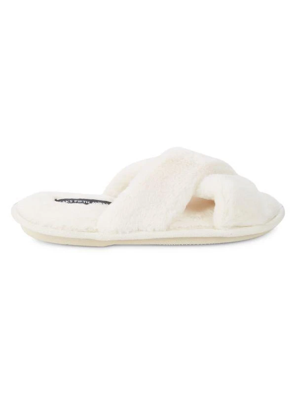 Saks Fifth Avenue Emily Faux Fur Slippers 1