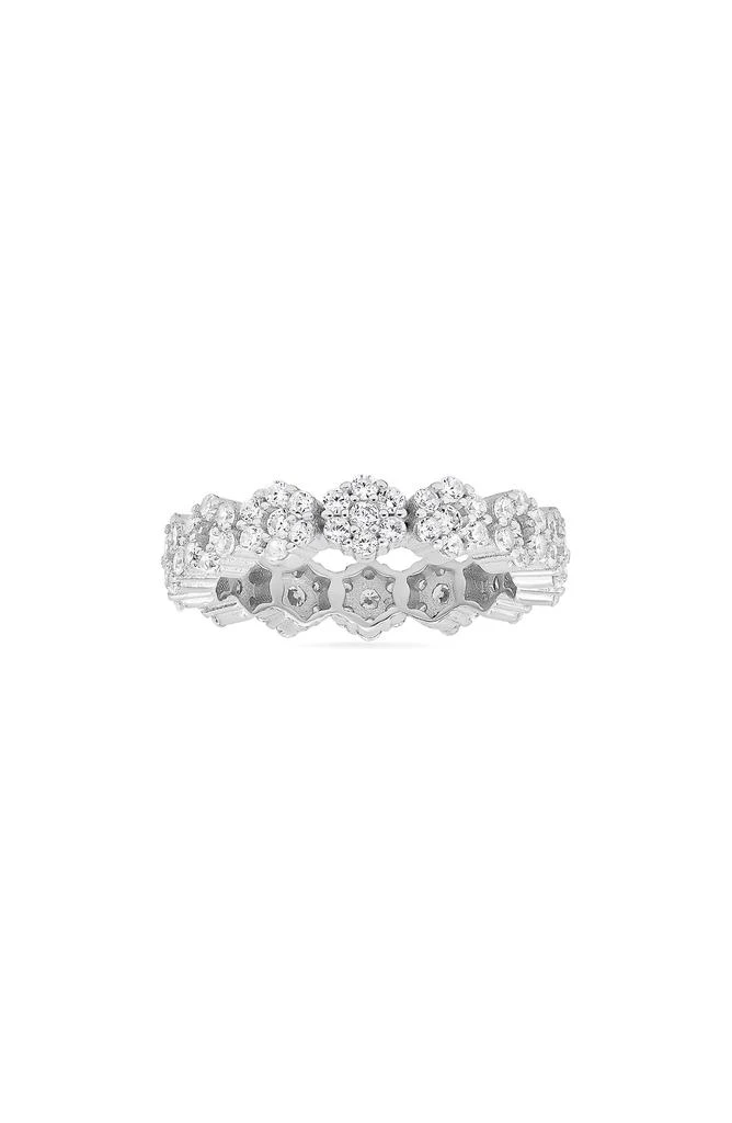 Queen Jewels Sterling Silver Floral CZ Ring