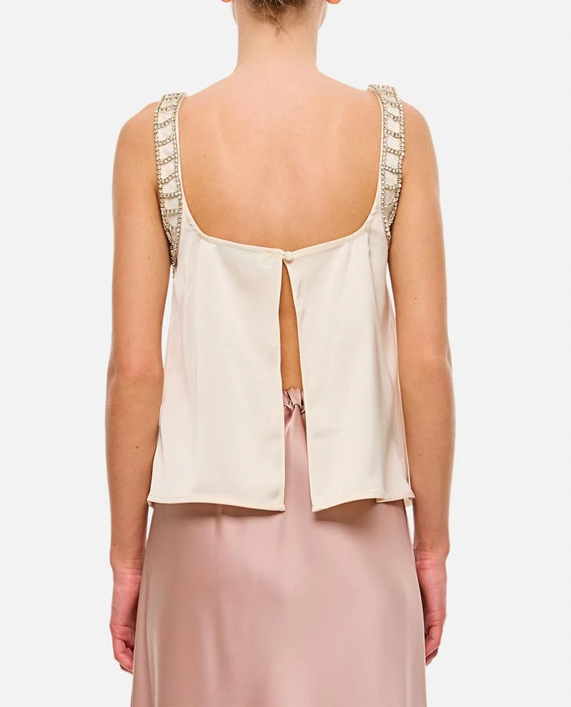 Self Portrait Cream Satin Diamante Bralette Top 2