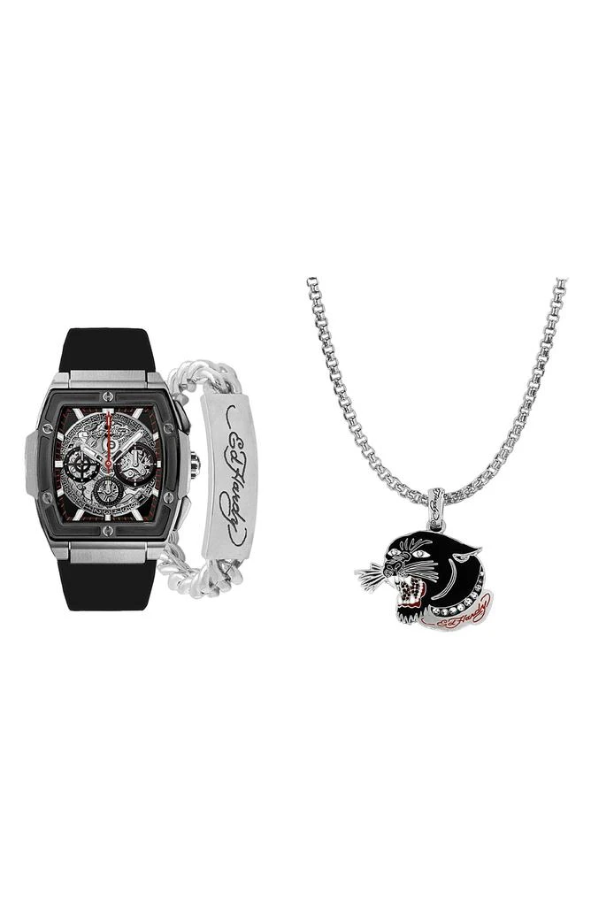 I TOUCH Ed Hardy 3-Piece Jewelry & Square Watch Set 1
