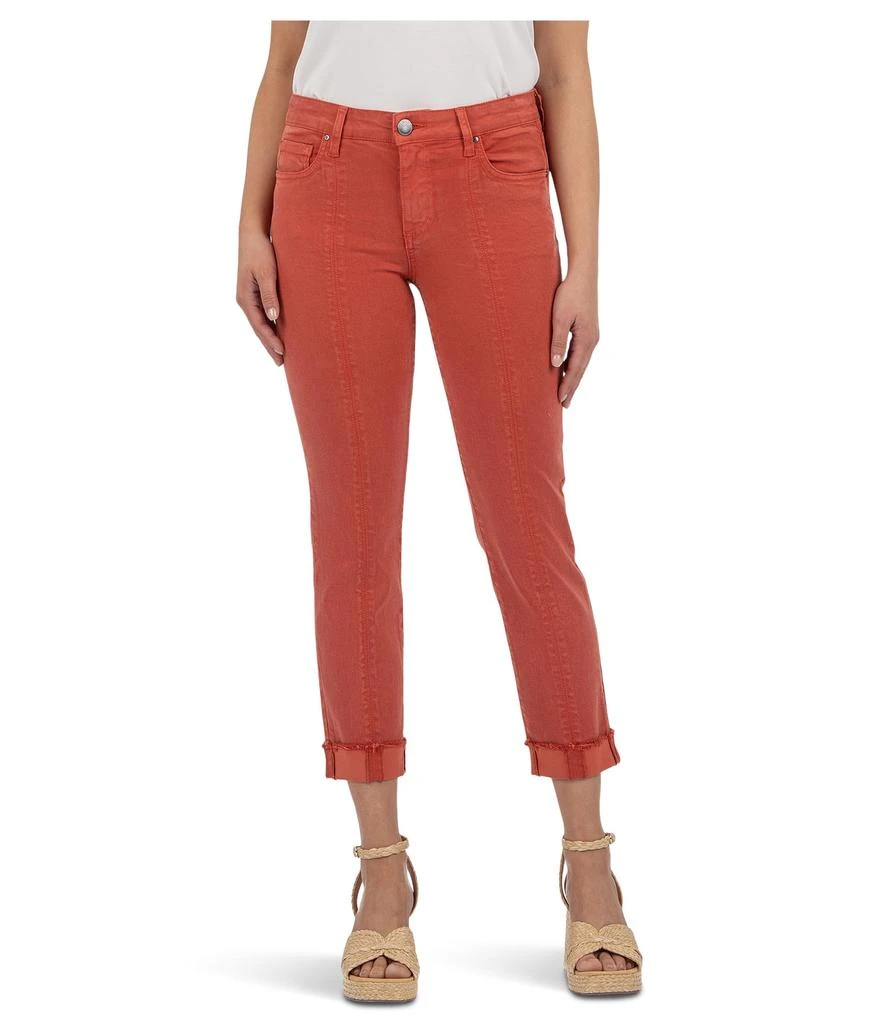 KUT from the Kloth Amy Crop Straight Leg- Roll Up Fray Princess Seam 1