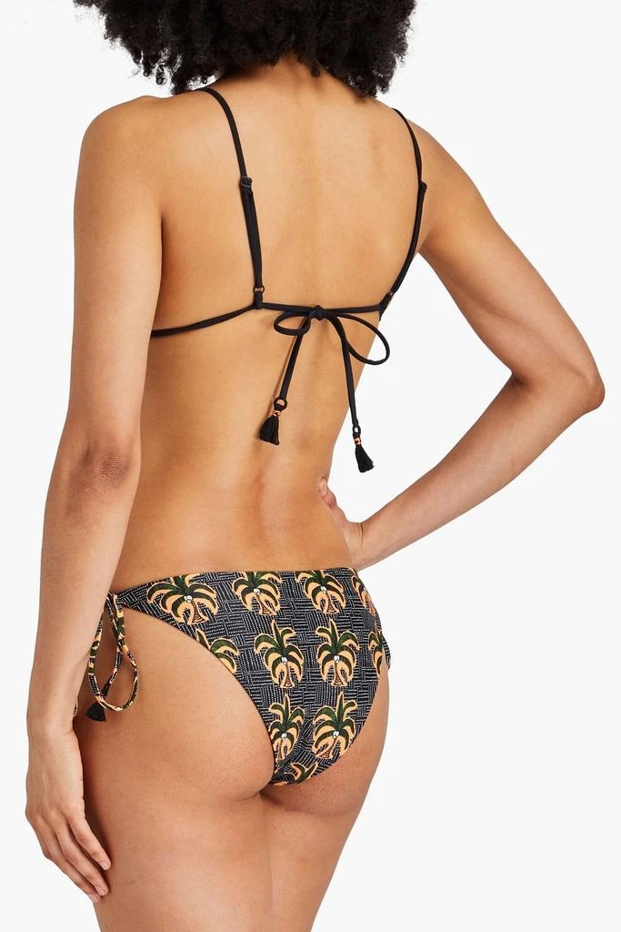 JOHANNA ORTIZ Zambia tasseled embroidered printed triangle bikini top 3