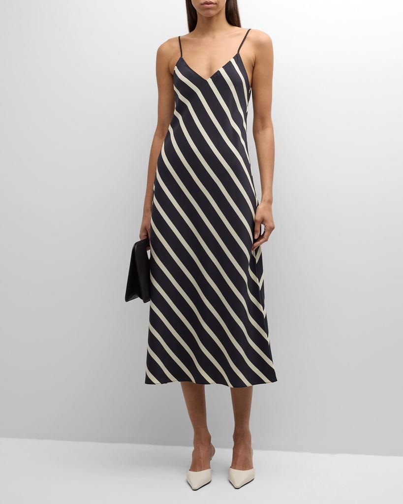 La Ligne Striped Spaghetti-Strap Slip Dress