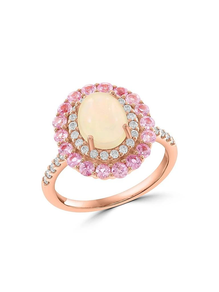 Saks Fifth Avenue Collection 14K Rose Gold Ethiopian Opal, 0.32 TCW Diamond
Sapphire Halo Ring