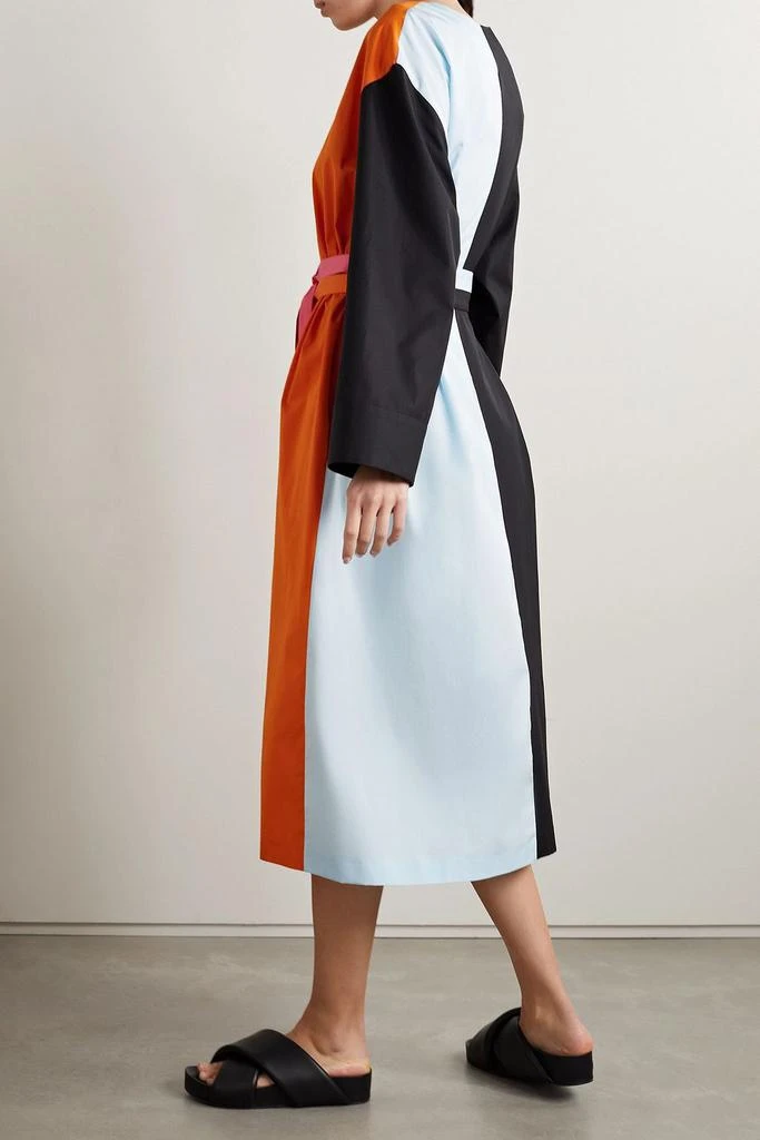 Partow Andy belted color-block cotton-poplin midi dress 3