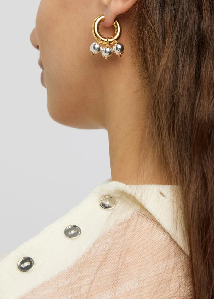 Timeless Pearly Mismatched 24kt gold-plated hoop earrings 3