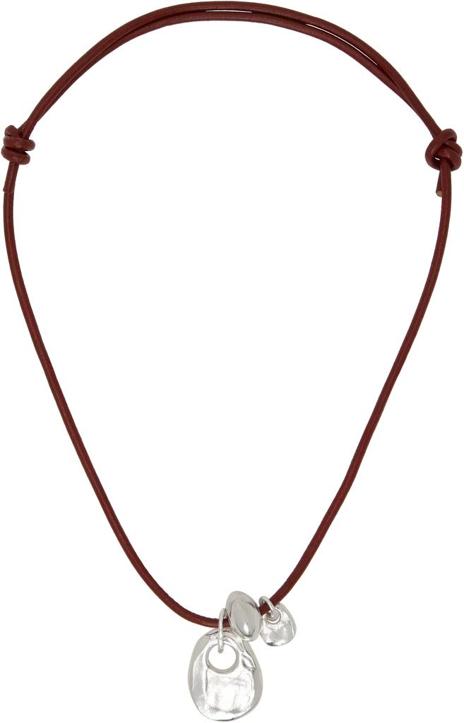 Alighieri Burgundy & Silver 'The Reader on the Shore' Choker