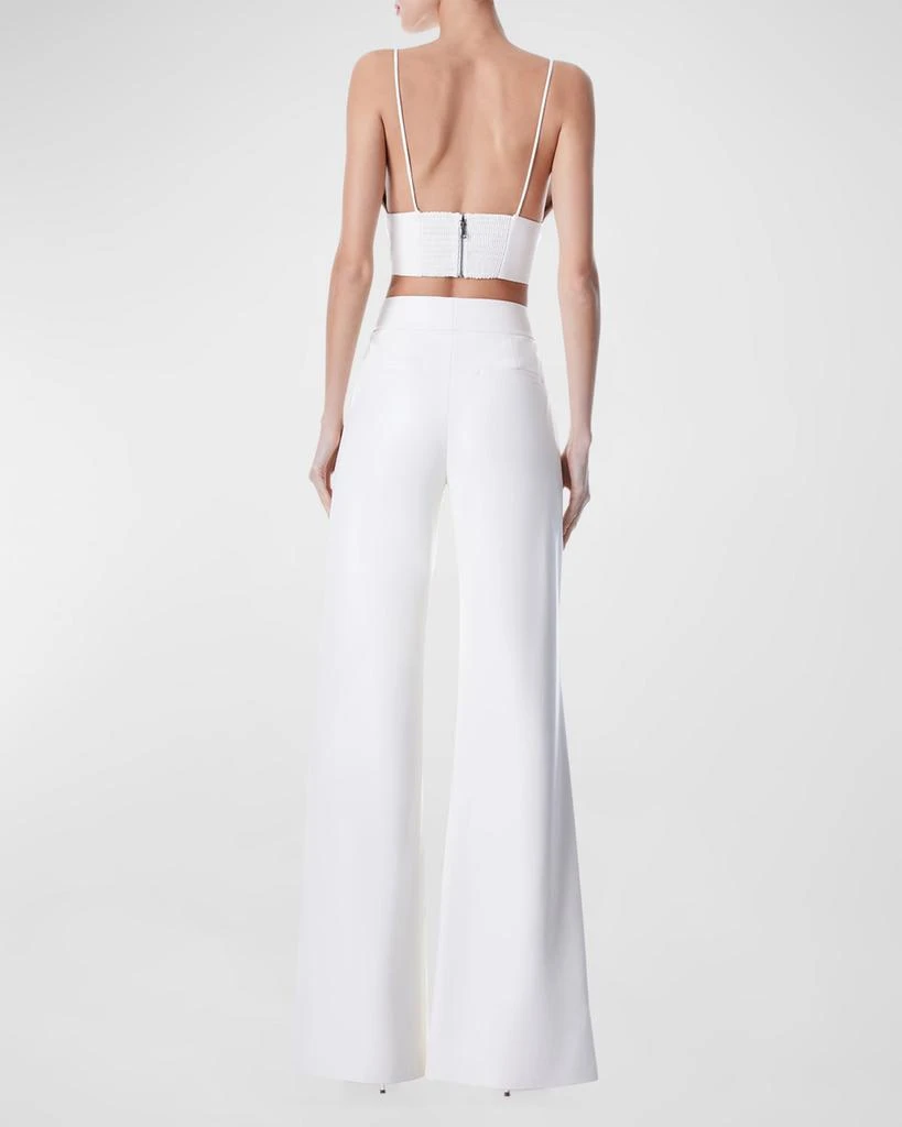Alice + Olivia Dylan Vegan Leather Wide-Leg Pants 4