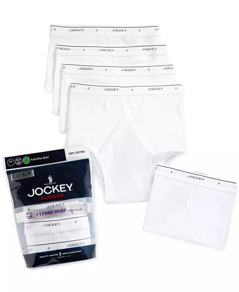 Jockey Men's 4-Pack Cotton Full Rise Briefs +1 Bonus Pair 1